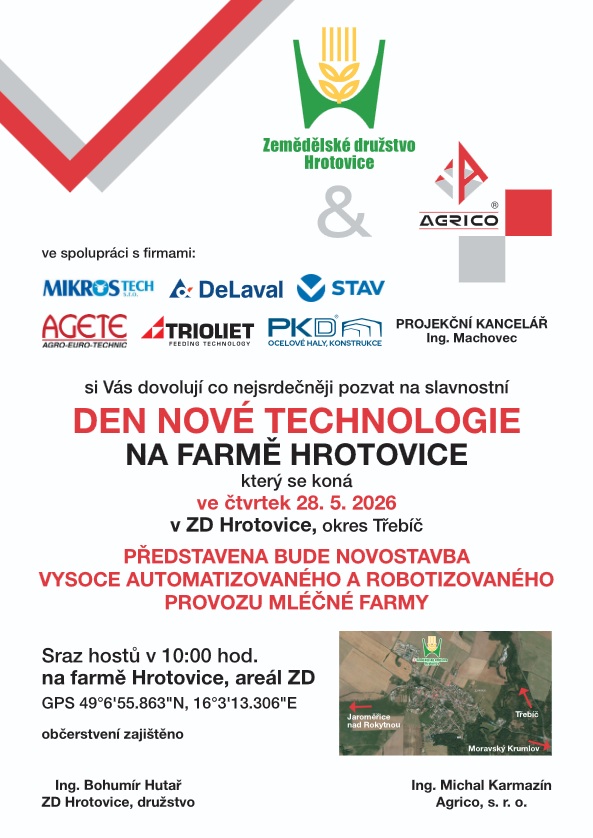 Den nové technologie na farmě Hrotovice
